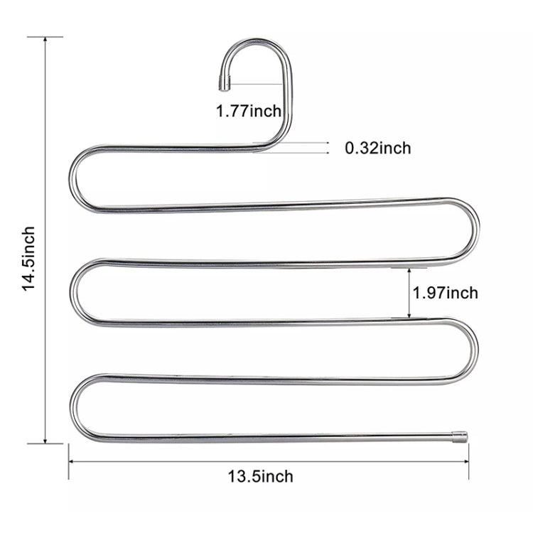 5 Layers S Shape Multi-Functional Clothes Hangers Pants Storage Hangers - Shelf & Hooks by PMC TechLife | Online Shopping South Africa | PMC TechLife