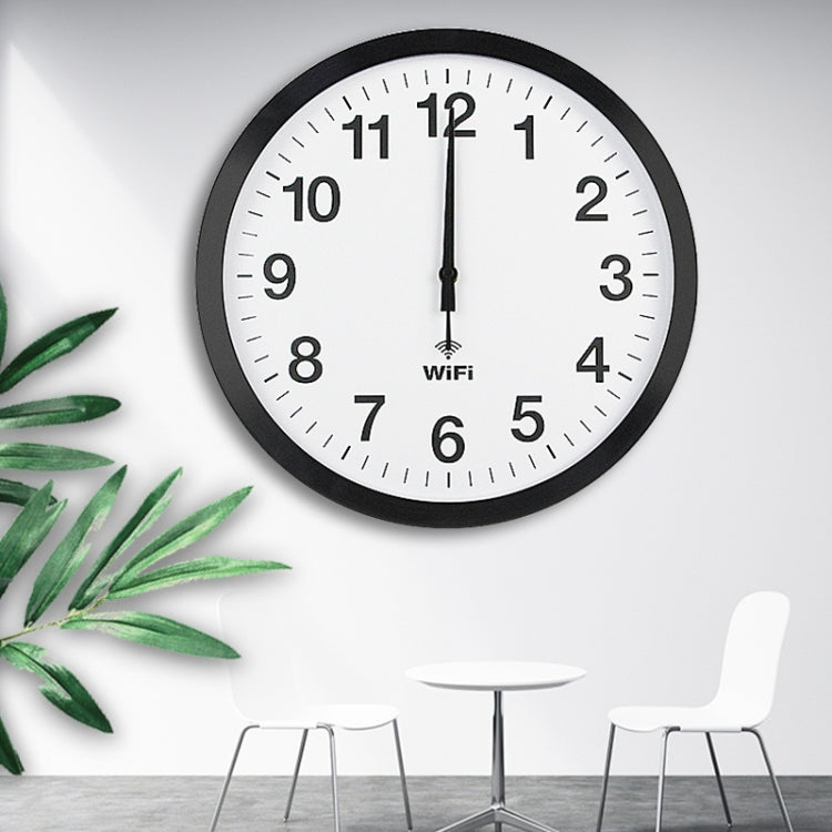 Smart Network Automatic Time Synchronization Wifi Wall Clock Modern Minimalist Silent Living Room Clock, Size:12 inch(White) - free shipping - PMC TechLife - Order now!