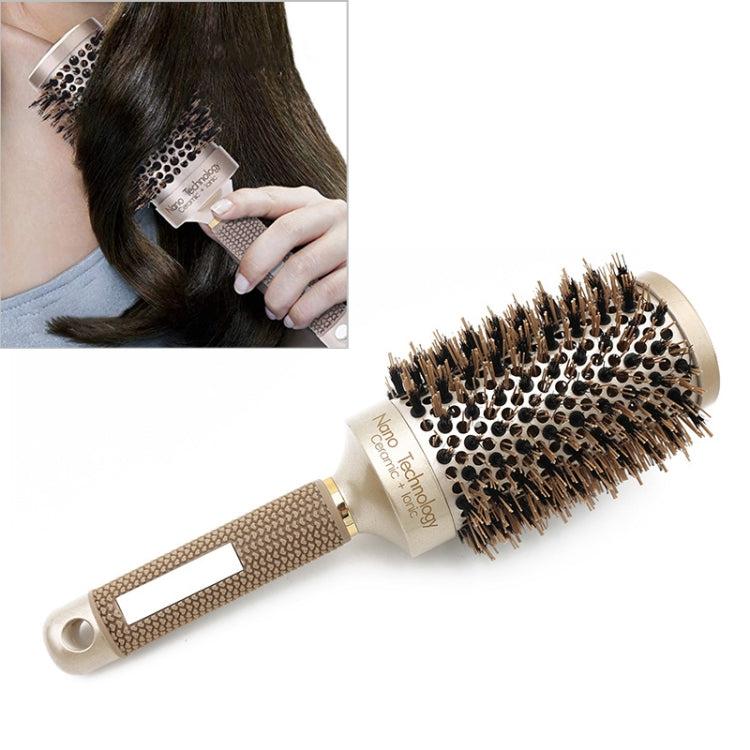 Ceramic Aluminium Hair Comb Round Brush with Nylon Bristle Professional Barber Styling Hair Brush(53mm) - Combs by PMC Jewellery | Online Shopping South Africa | PMC Jewellery