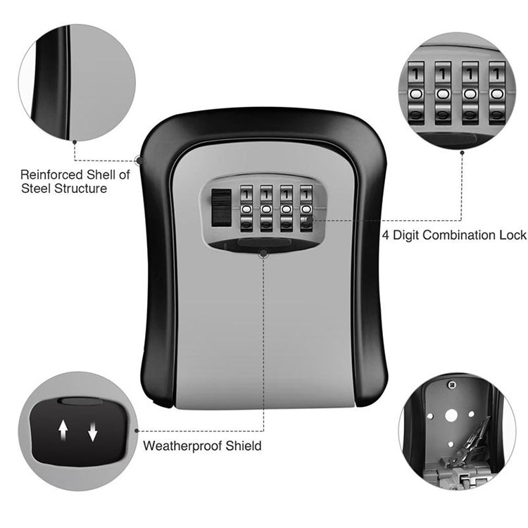 HG2 Arc Wall Mounted Password Key Box(Gray) - Safety Box by PMC TechLife | Online Shopping South Africa | PMC TechLife