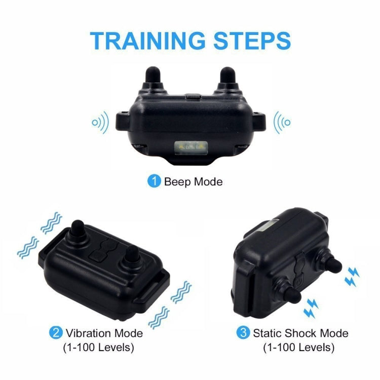 Bark Stopper Dog Training Device Dog Collar with Electric Shock Vibration Warning(EU Plug) - free shipping - PMC TechLife - Order now!