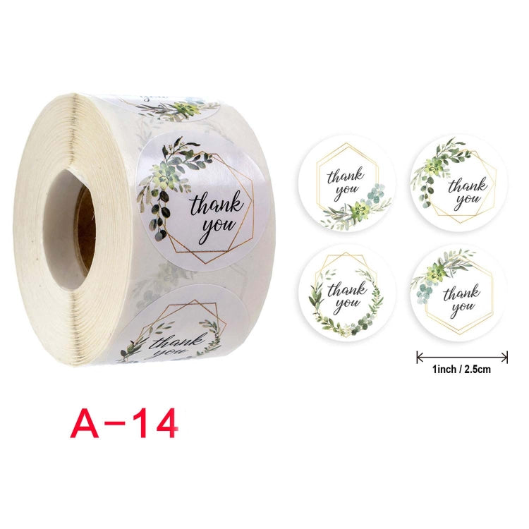 Roll Flower Thank You Sticker Birthday Party Wedding Decoration, Size: 2.5cm/1inch(A-14) - Sticker & Tags by PMC Jewellery | Online Shopping South Africa | PMC Jewellery