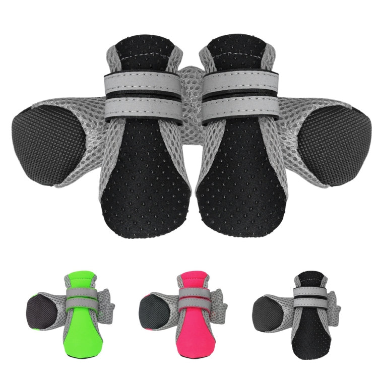 4 in 1 Pet Shoes Dog Shoes Walking Shoes Small Dogs Pet Supplies, Size: S(Pink) - Shoes by PMC Jewellery | Online Shopping South Africa | PMC Jewellery
