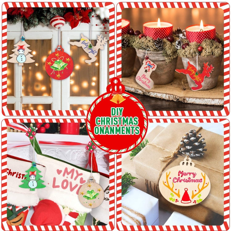 Christmas Creative DIY Decoration Gift Set  Handmade Wood Chip Pendant, Style:JM02039 - Ornaments by PMC TechLife | Online Shopping South Africa | PMC TechLife