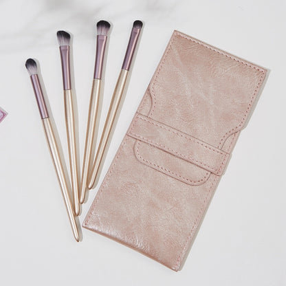 4 PCS / Set Makeup Brush Eye Shadow Brush Eye Makeup Set Soft Hair Detail Brush Smudge Brush With Brush Bag, Color:Gold - Makeup Brushes by PMC Jewellery | Online Shopping South Africa | PMC Jewellery