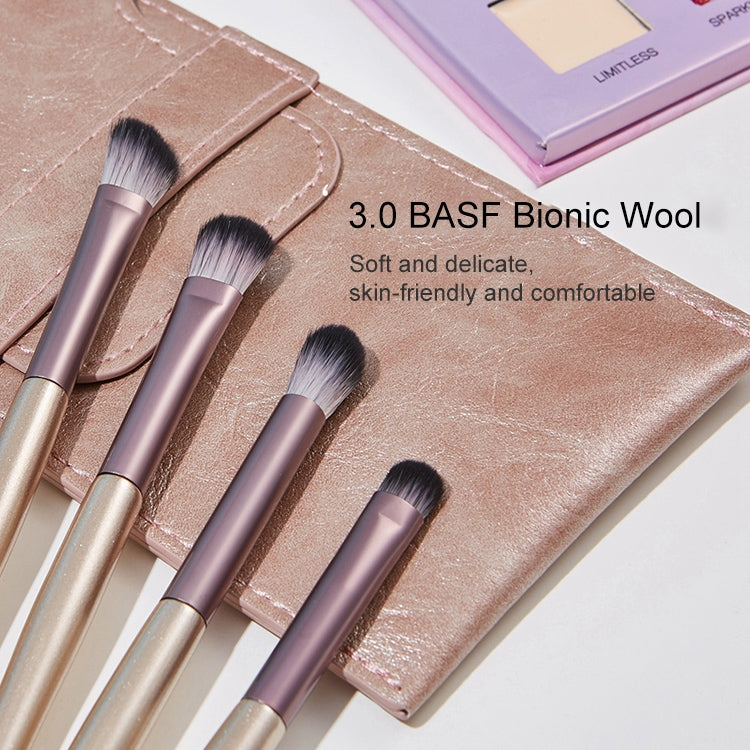 4 PCS / Set Makeup Brush Eye Shadow Brush Eye Makeup Set Soft Hair Detail Brush Smudge Brush With Brush Bag, Color:Gold - Makeup Brushes by PMC Jewellery | Online Shopping South Africa | PMC Jewellery