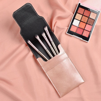 4 PCS / Set Makeup Brush Eye Shadow Brush Eye Makeup Set Soft Hair Detail Brush Smudge Brush With Brush Bag, Color:Gold - Makeup Brushes by PMC Jewellery | Online Shopping South Africa | PMC Jewellery