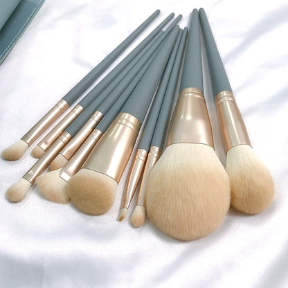 10 PCS / Set Makeup Brush Corn Silk Fiber Hair Loose Powder Brush Face And Eye Makeup Brush, Style:Without Bag - Makeup Brushes by PMC Jewellery | Online Shopping South Africa | PMC Jewellery