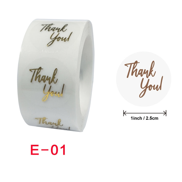 3 PCS Bronzing Thank You Baking Sticker Gift Decoration Label, Size: 2.5cm/1inch E-01 - Sticker & Tags by PMC Jewellery | Online Shopping South Africa | PMC Jewellery