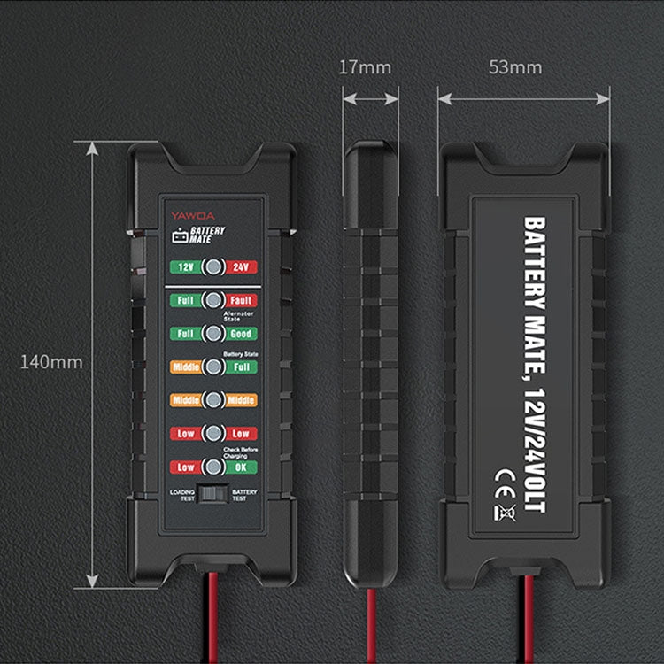 YAWOA BM410 Storage Battery Tester 12V/24V Load Test LED Smart Car Battery Tester Clip - Electronic Test by PMC Jewellery | Online Shopping South Africa | PMC Jewellery