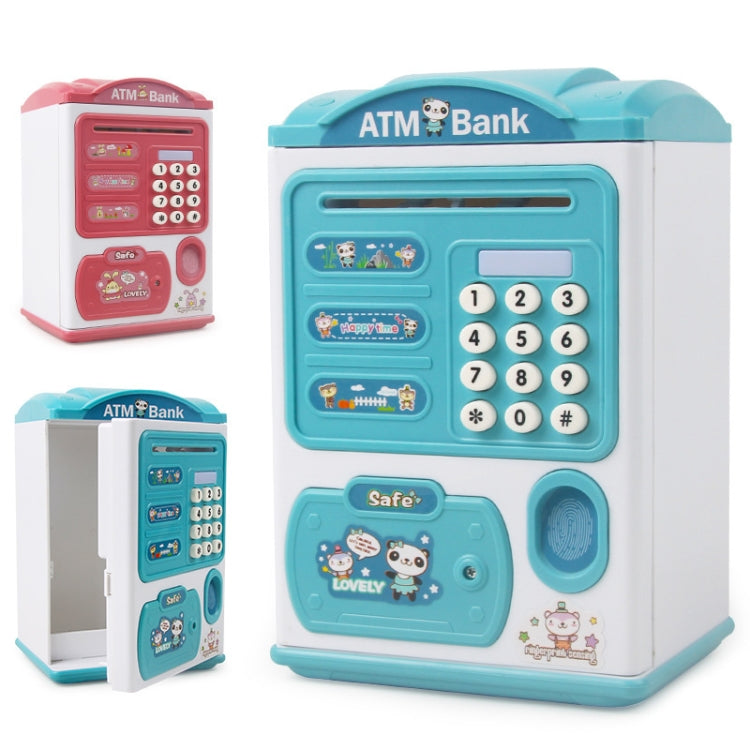 Simulation Password Fingerprint Sensor Unlocking Money Box Automatic Roll Money Safe ATM Piggy Bank(Pink) - free shipping - PMC TechLife - Order now!