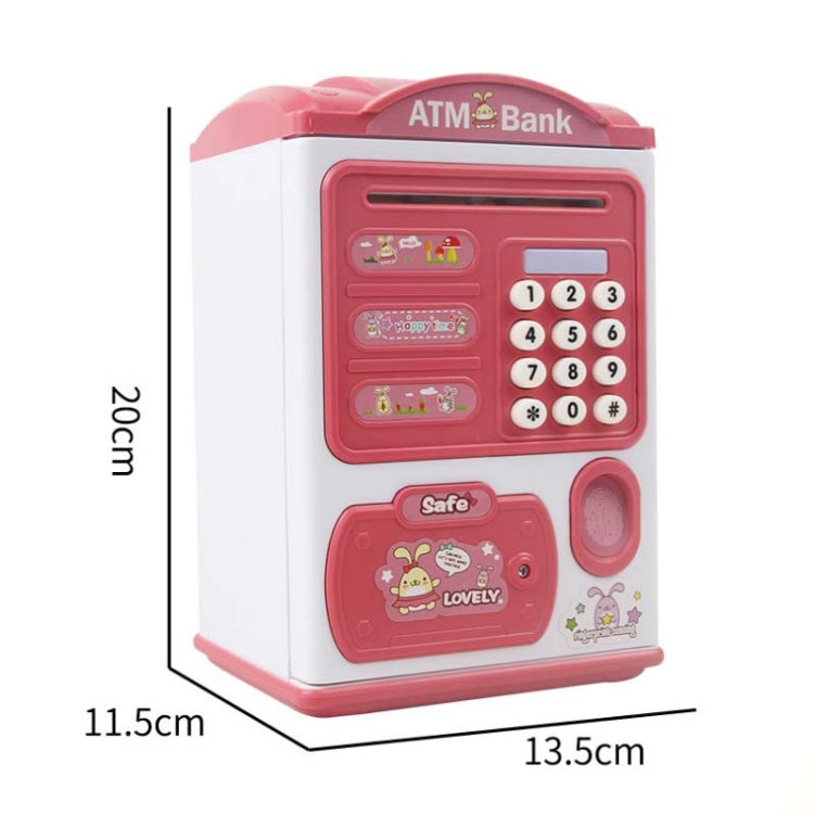 Simulation Password Fingerprint Sensor Unlocking Money Box Automatic Roll Money Safe ATM Piggy Bank(Pink) - free shipping - PMC TechLife - Order now!