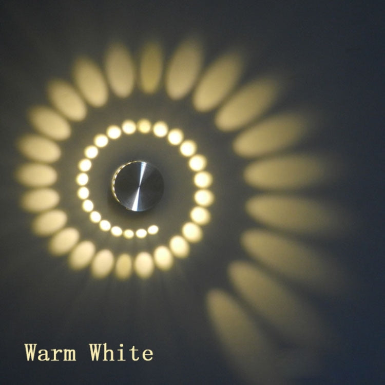 3W Modern Interior Creative Spiral Round Wall Lamp for Club, KTV, Corridor, Aisle, Background Wall Decoration Lamp Wall Mounted(Warm White Light) -  by PMC Jewellery | Online Shopping South Africa | PMC Jewellery