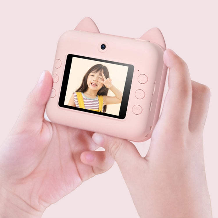 P1 32GB Children Instant Camera 1200W Front And Rear Dual-Lens Mini Print Photographic Digital Camera Toy(Pink Cat) - Children Cameras by PMC Jewellery | Online Shopping South Africa | PMC Jewellery