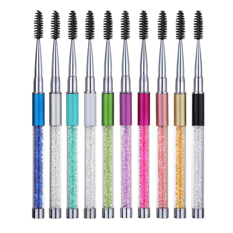 5 PCS Plastic Pole Eyelash Brush Rhinestone Pole With Pen Sleeve Spiral Eyelash Brush(Green) - Eyes by PMC Jewellery | Online Shopping South Africa | PMC Jewellery