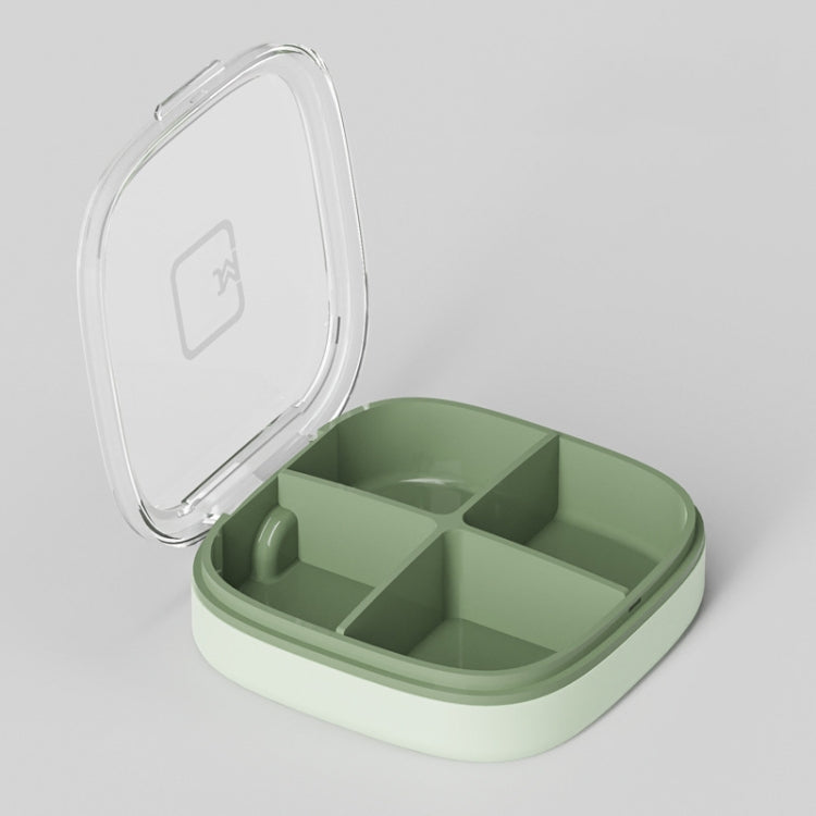 Portable Small Pill Box Sealed Portable Travel Pill Box Green 4 Grid - Pill Boxes by PMC Jewellery | Online Shopping South Africa | PMC Jewellery