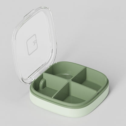 Portable Small Pill Box Sealed Portable Travel Pill Box Green 4 Grid - Pill Boxes by PMC Jewellery | Online Shopping South Africa | PMC Jewellery