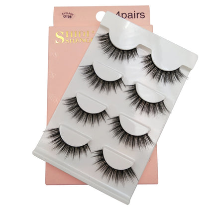 2 PCS 4 Pairs In One Box Handmade Mink False Eyelashes Slender And Long Three-Dimensional Multilayer Eyelashes(G108) - Eyes by PMC Jewellery | Online Shopping South Africa | PMC Jewellery