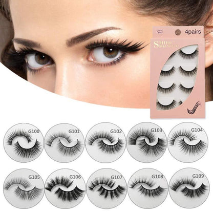 2 PCS 4 Pairs In One Box Handmade Mink False Eyelashes Slender And Long Three-Dimensional Multilayer Eyelashes(G105) - Eyes by PMC Jewellery | Online Shopping South Africa | PMC Jewellery