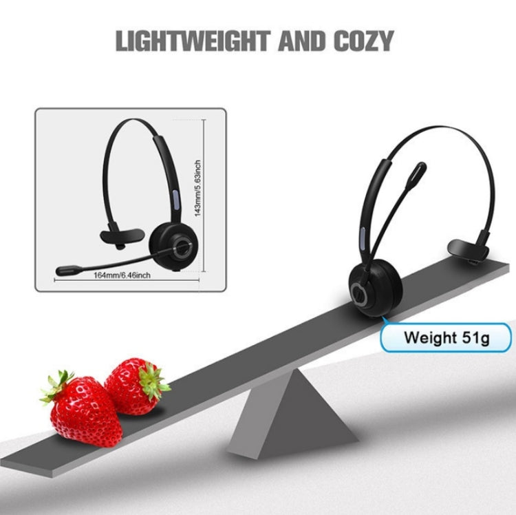 M97 Bluetooth 5.0 Headset Mono Bluetooth Earphone With Charging Base - Headset & Headphone by PMC TechLife | Online Shopping South Africa | PMC TechLife
