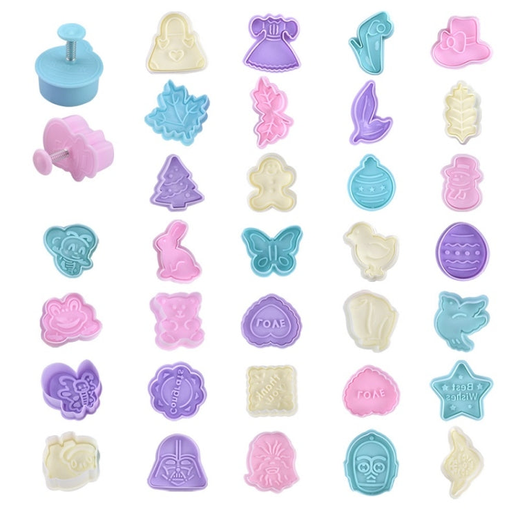 4 in 1 Three-Dimensional Fondant Biscuit Embossing Mold Push-Type Cake Mold Random Style Delivery - Food Molds by PMC TechLife | Online Shopping South Africa | PMC TechLife | Buy Now Pay Later Mobicred