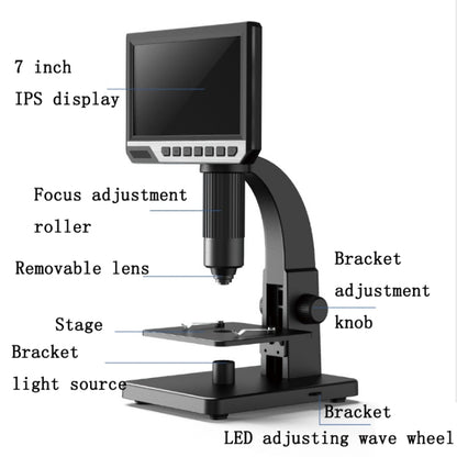 2000X 7 Inch Microbial Cell Observation Microscope Electronic Digital Magnifying Glass - Digital Microscope by PMC Jewellery | Online Shopping South Africa | PMC Jewellery