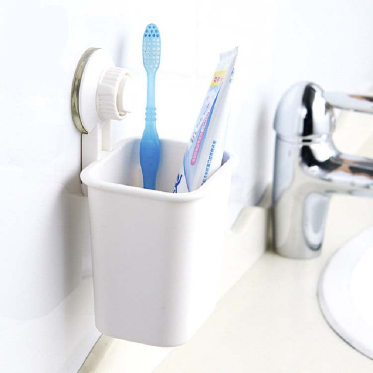 Suction Wall Toothpaste Toothbrush Holder Bathroom Shelf(White) - Shelf & Hooks by PMC Jewellery | Online Shopping South Africa | PMC Jewellery