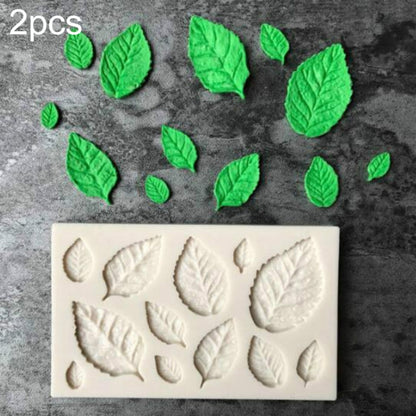 2PCS Sugarcraft Leaf Silicone Fondant Mold Cake Decorating Tools Chocolate Baking Mold - Food Molds by PMC Jewellery | Online Shopping South Africa | PMC Jewellery