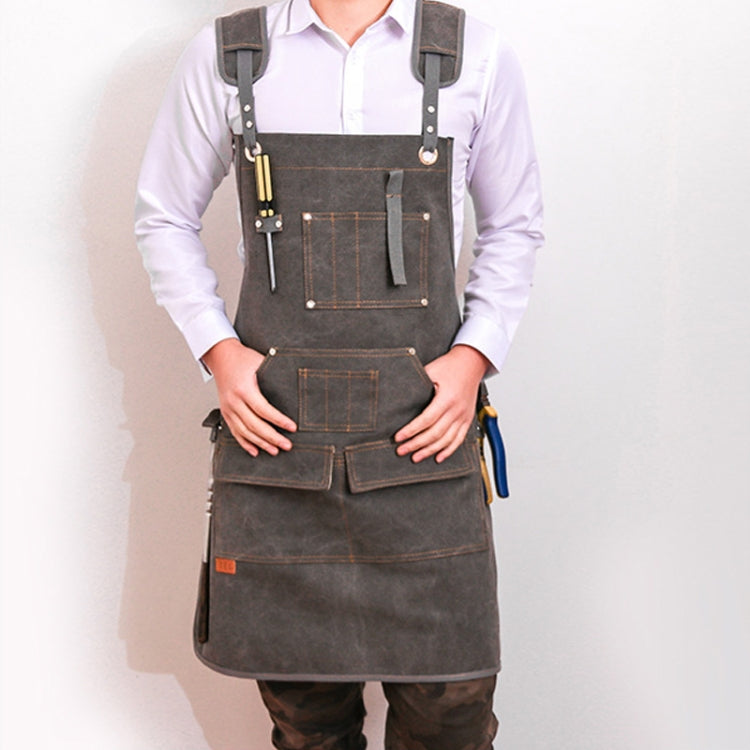 Canvas Apron Barber Roasting Cafe Gardening Woodworking Men And Women Canvas Work Clothes, Specification: For Children 47cm(Gray) - Aprons & Caps by PMC Jewellery | Online Shopping South Africa | PMC Jewellery