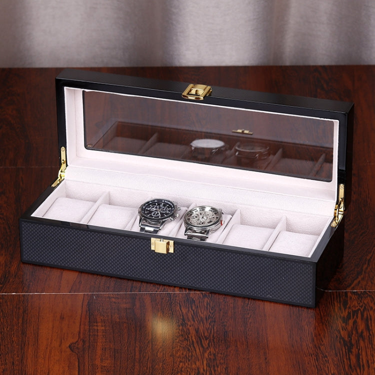 Wooden Baking Paint Watch Box Jewelry Storage Display Box(06 Full Carbon Paint) - Watch Storages by PMC Jewellery | Online Shopping South Africa | PMC Jewellery | Buy Now Pay Later Mobicred