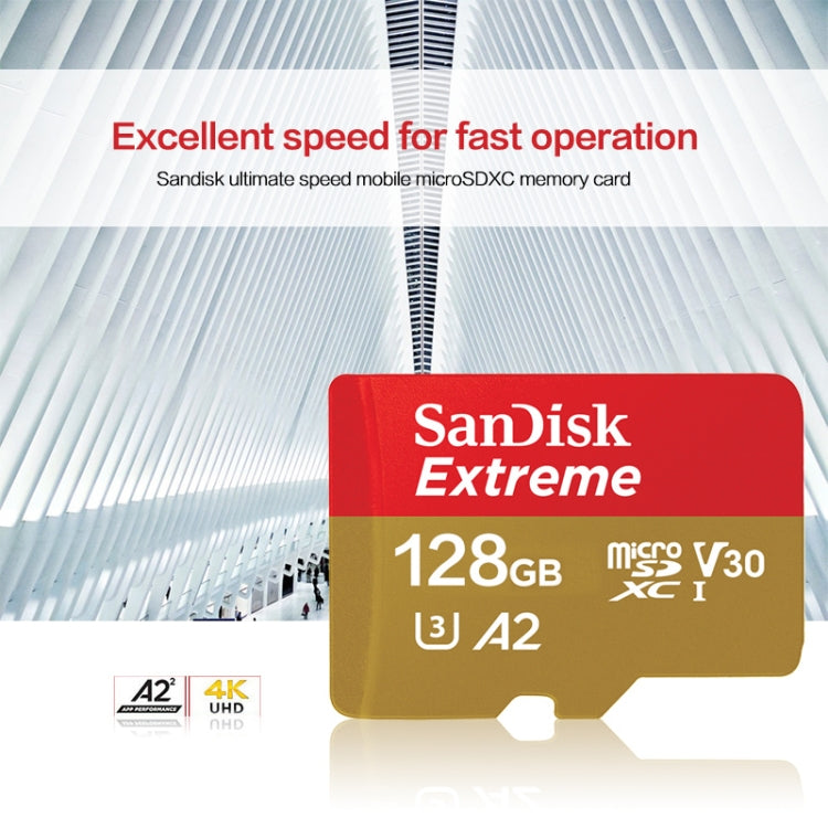 SanDisk U3 High-Speed Micro SD Card  TF Card Memory Card for GoPro Sports Camera, Drone, Monitoring 64GB(A2), Colour: Gold Card - Micro SD Card by SanDisk | Online Shopping South Africa | PMC Jewellery | Buy Now Pay Later Mobicred