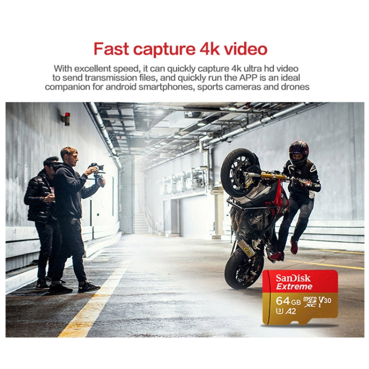 SanDisk U3 High-Speed Micro SD Card  TF Card Memory Card for GoPro Sports Camera, Drone, Monitoring 128GB(A2), Colour: Gold Card - Micro SD Card by SanDisk | Online Shopping South Africa | PMC Jewellery | Buy Now Pay Later Mobicred