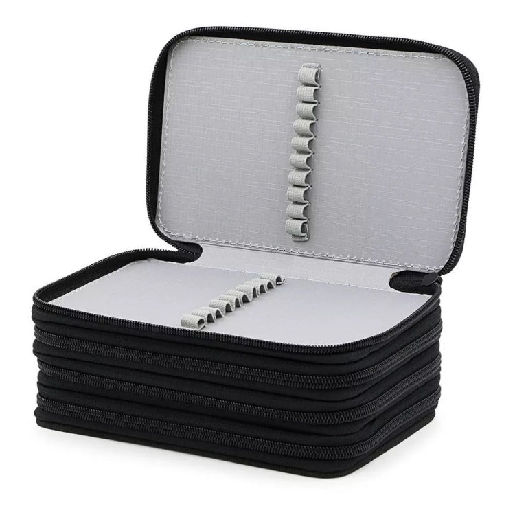 Solid Color Square Four-Layer Pencil Case Sketch Colorful Pencil Case With 72 Holes(Black) - File Folder by PMC TechLife | Online Shopping South Africa | PMC TechLife