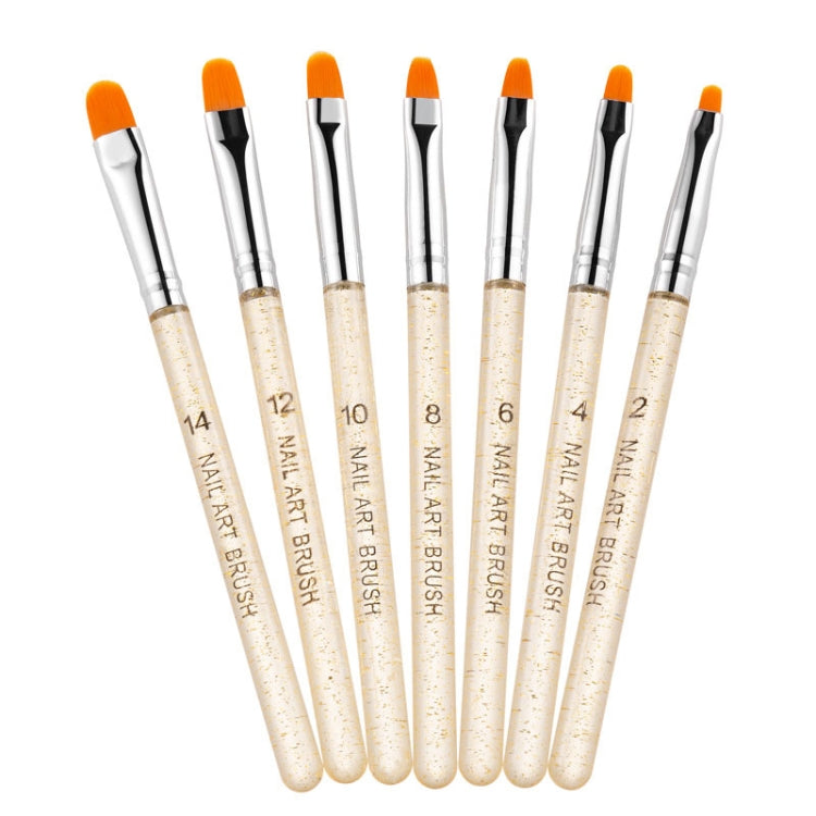 2 Sets 7 In 1 Phototherapy Pen Round Head Line Pen Transparent Rod Painted Pen Drawing Pen Nail Art Brush Tool(Gold Power) - Nail Art Equipment by PMC Jewellery | Online Shopping South Africa | PMC Jewellery