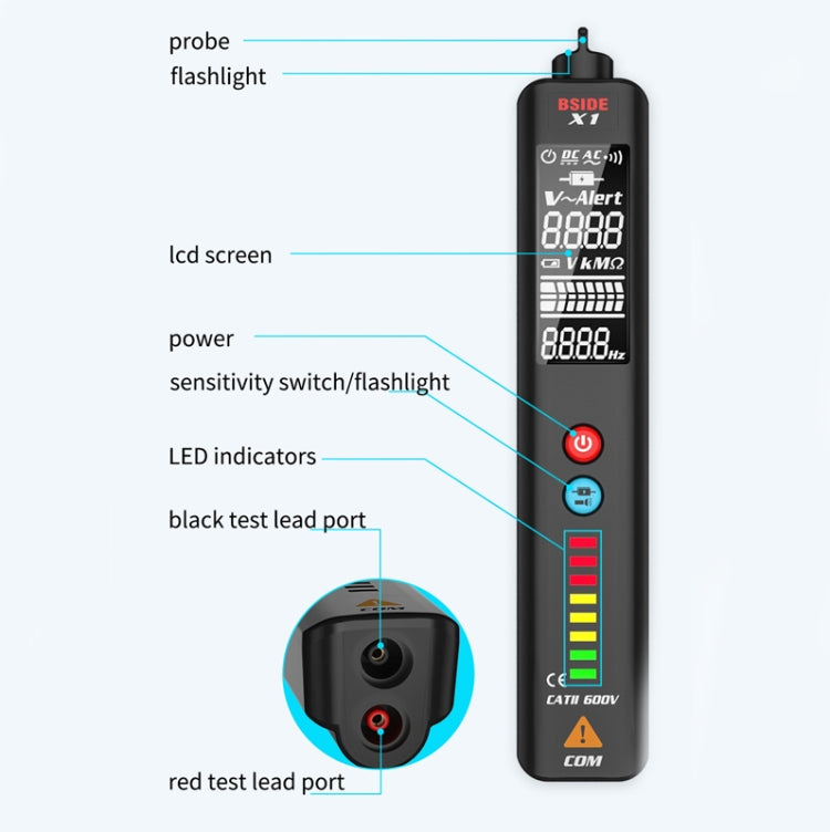 BSIDE X1 Smart Digital Multimeter Test Electric Pen Voltage Detector - free shipping - PMC TechLife - Order now!