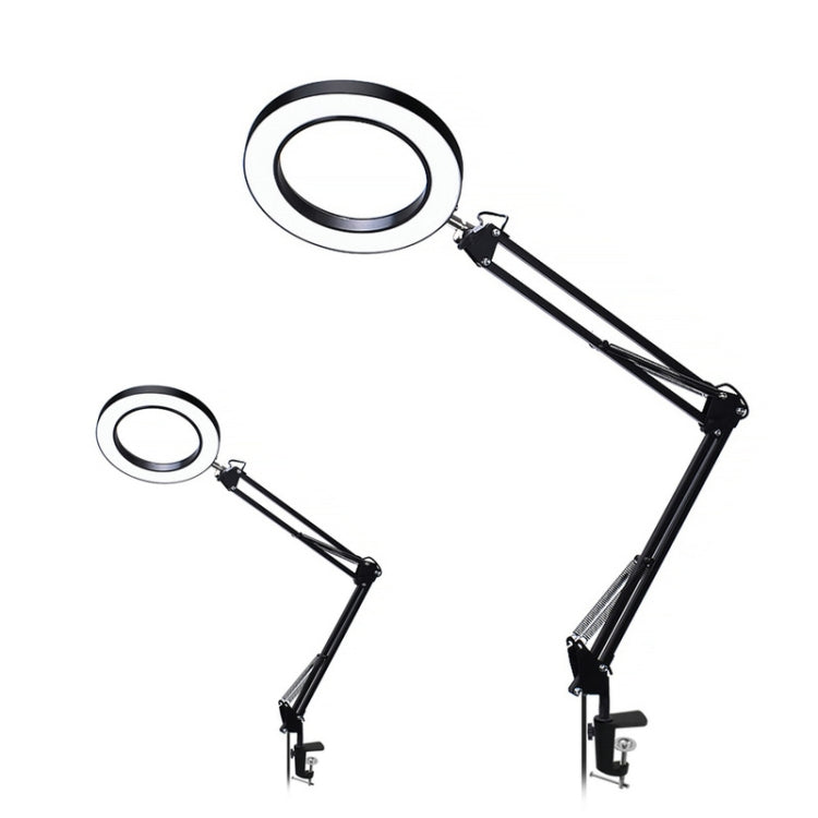 LED Eye Protection Reading Book Light USB Folding Clip Magnifying Glass Electronic Maintenance Light(5X-S (Black)) - Microscope Magnifier Series by PMC TechLife | Online Shopping South Africa | PMC TechLife