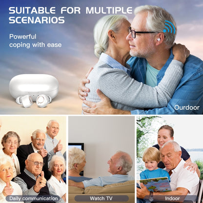 GM-305 Binaural Magnetic Rechargeable Hearing Aid Wireless Elderly Voice Amplifier(White) - Hearing Aids by PMC Jewellery | Online Shopping South Africa | PMC Jewellery