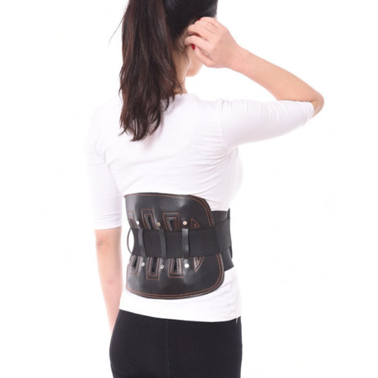 Steel Plate Support And Fixation Leather Protection Waist Belt Lumbar Orthosis,Size: L  (86-94 cm) - Corrector by PMC Jewellery | Online Shopping South Africa | PMC Jewellery