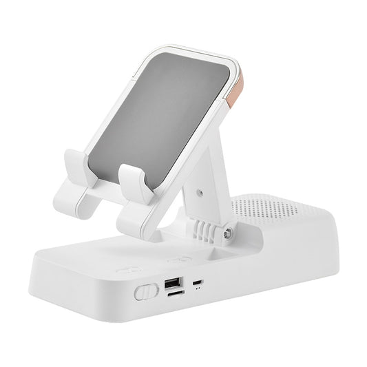 Multifunctional Desktop Stand For Mobile Phone And Tablet With Bluetooth Speaker(White) - Desktop Holder by PMC Jewellery | Online Shopping South Africa | PMC Jewellery