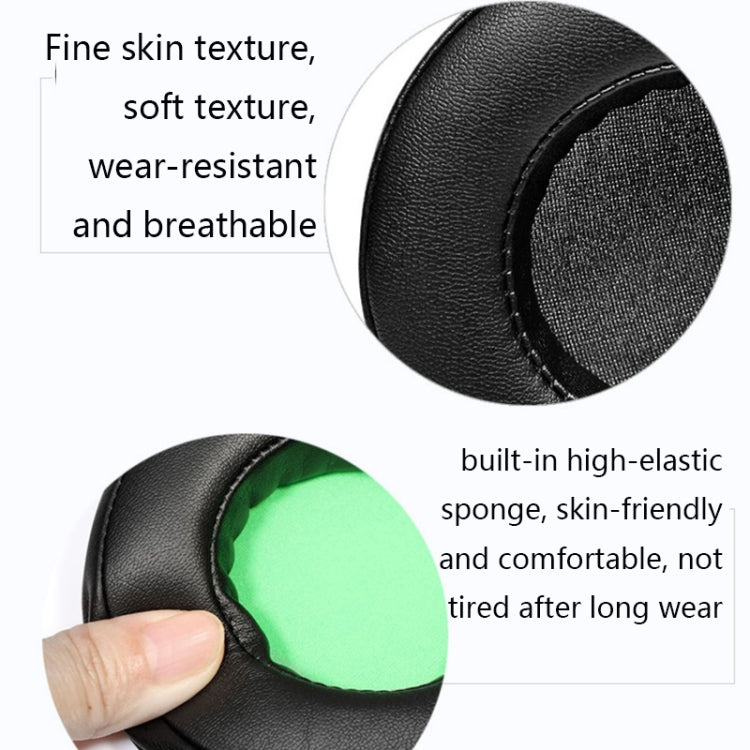 2 PCS Headset Sponge Case For Razer BlackShark V2/V2X/V2SE, Colour: Ellipse Lambskin(Black Paper Black Net) - Earmuff & Pad by PMC Jewellery | Online Shopping South Africa | PMC Jewellery