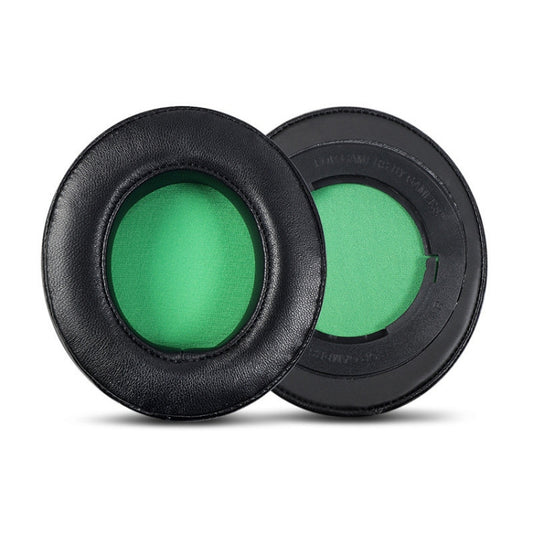 2 PCS Headset Sponge Case For Razer BlackShark V2/V2X/V2SE, Colour: Ellipse Lambskin(Black Paper Green Net) - Earmuff & Pad by PMC Jewellery | Online Shopping South Africa | PMC Jewellery