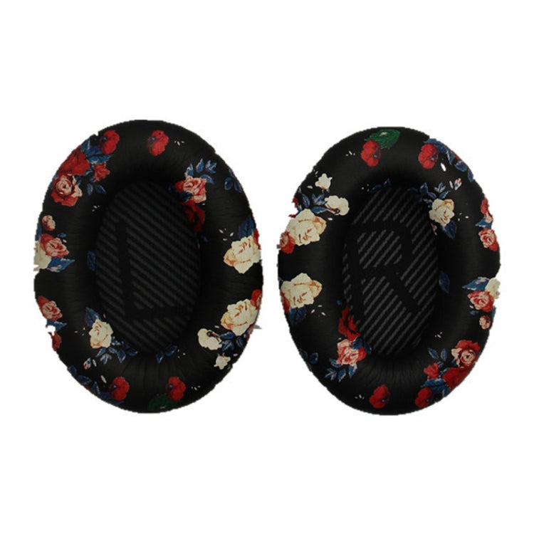 2 PCS Headset Sponge Cover For BOSE QC15 / QC3 / QC2 / QC25 / AE2 / AE2i(Print Color + Black LR) - Earmuff & Pad by PMC Jewellery | Online Shopping South Africa | PMC Jewellery