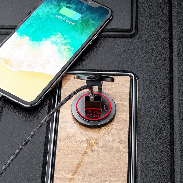 Car Motorcycle Ship Modified USB Charger Waterproof PD + QC3.0 Fast Charge, Model: Red Light With 60cm Line - DIY Modified Charger by PMC TechLife | Online Shopping South Africa | PMC TechLife