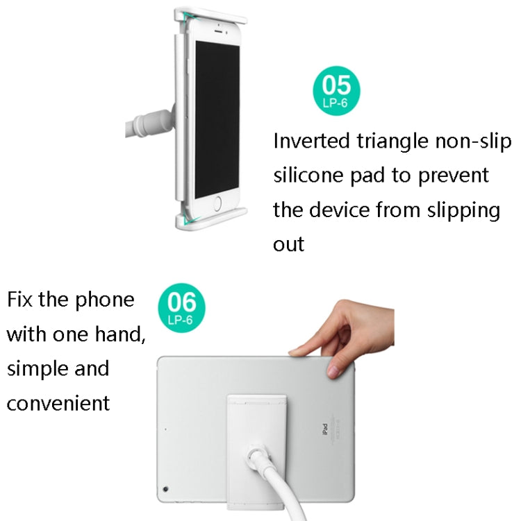 LP-6 Tablet Mobile Phone Lazy Bracket Detachable Bed Bracket, Style: Three-stage (Golden) - Lazy Bracket by PMC TechLife | Online Shopping South Africa | PMC TechLife