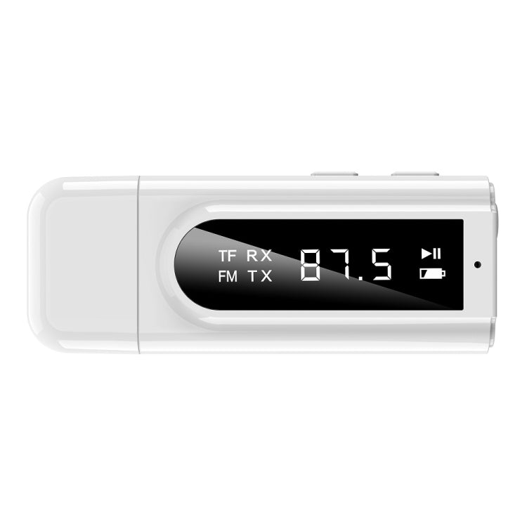 K9 USB Car Bluetooth 5.0 Adapter Receiver FM + AUX Audio Dual Output Stereo Transmitter (White) - free shipping - PMC TechLife - Order now!