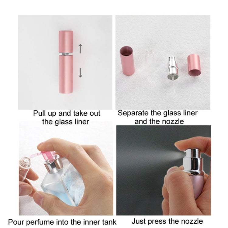 5 PCS 5ml Mini Perfume Spray Bottle With Bottom Filling Self-Pump Type Travel Portable Sub-Bottling Bottle Random Colour Delivery - Cosmetics bottle by PMC Jewellery | Online Shopping South Africa | PMC Jewellery