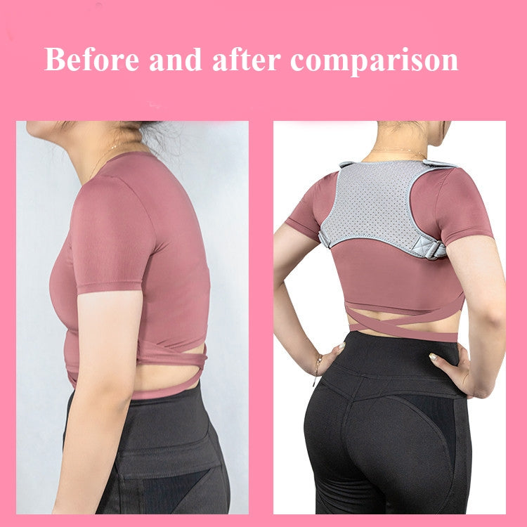 Adjustable Men And Women Invisible Back Correction Belt Adult And Child Hunchback Posture Correction Belt, Specification: Free Size(Gray) - Corrector by PMC Jewellery | Online Shopping South Africa | PMC Jewellery