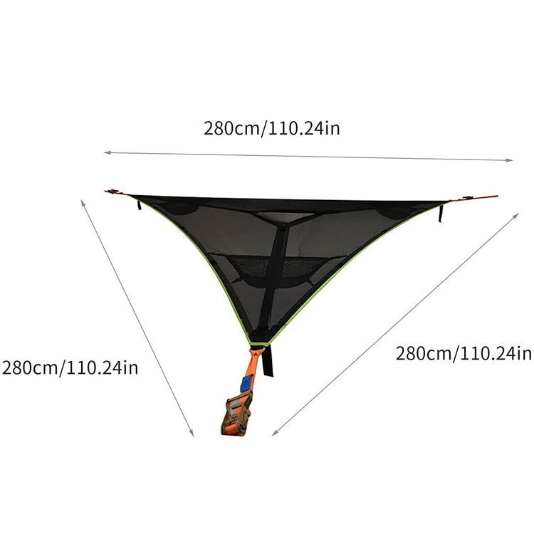 2.8m Family Outdoor Portable Aerial Tent Multi-person Camping Triangle Hammock(Black) - Hammocks by PMC Jewellery | Online Shopping South Africa | PMC Jewellery