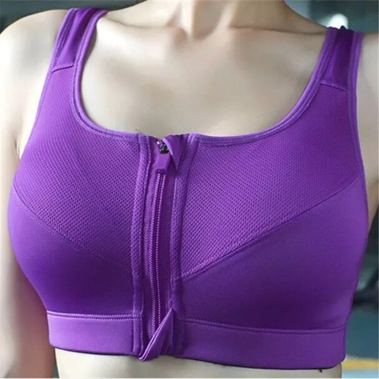 7 Color Fitness Yoga Push Up Sports Bra Women Gym Running Padded Tank Top Athletic Vest Underwear Shockproof Zipper Sports Bra, Size:M (Purple) - Ladies Underwear by PMC Jewellery | Online Shopping South Africa | PMC Jewellery