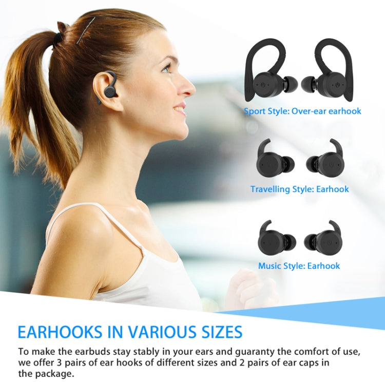 BE1032 Ear-mounted Waterproof Sports TWS Wireless Bluetooth Earphone(Black) - TWS Earphone by PMC TechLife | Online Shopping South Africa | PMC TechLife